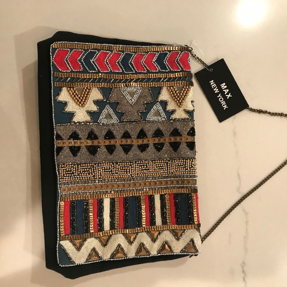 NWT MAX NEW YORK beaded handbag.